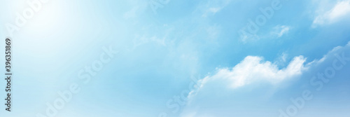 Blue sky with white cloud. The summer heaven is colorful clearing day Good weather and beautiful nature in the morning.