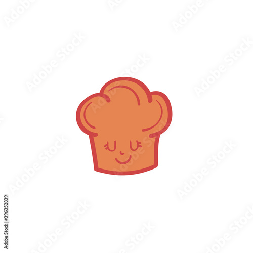Cute kitchen hat icon in cartoon style