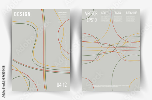 Set of gray background cover designs. Abstraction on the theme of transport. Subway traffic. Vector. 