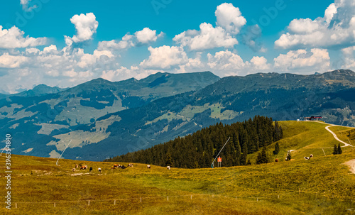 Wallpaper Mural Beautiful alpine view at the famous Panoramabahn Kitzbueheler Alpen, Salzburg, Austria Torontodigital.ca