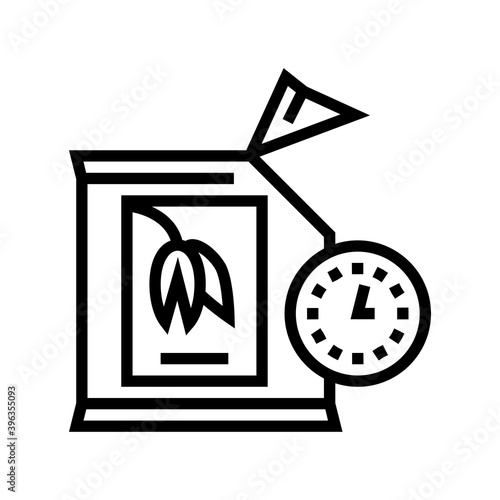 shelf life of oatmeal when opened bag line icon vector. shelf life of oatmeal when opened bag sign. isolated contour symbol black illustration