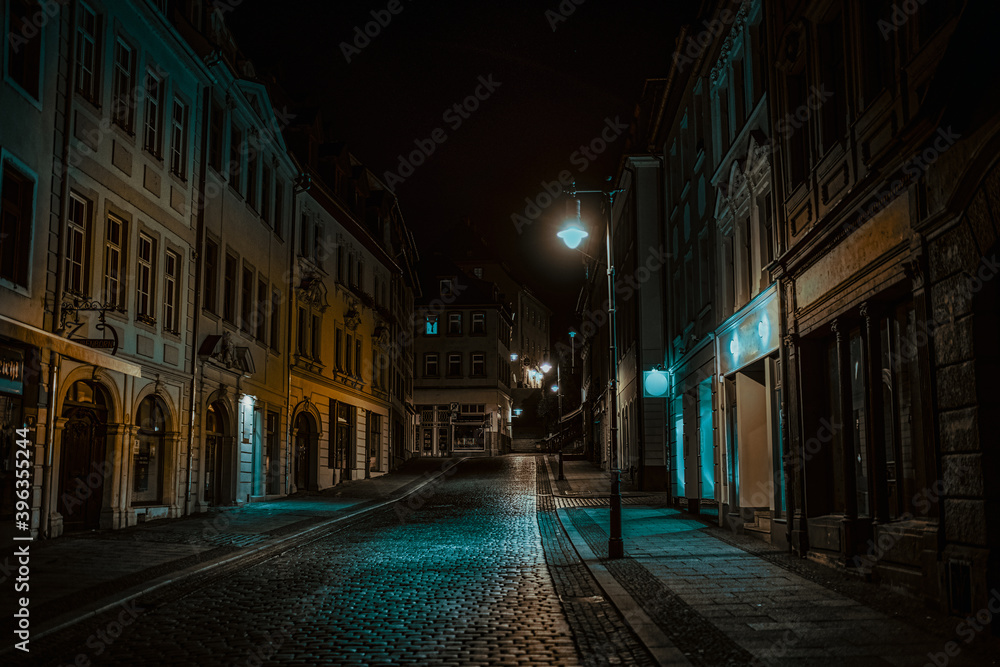 Night street of European city