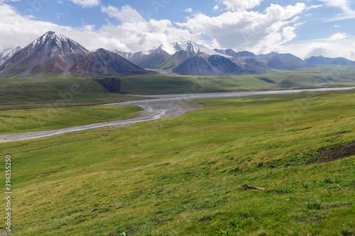 Mountainous landscape. Saryjaz River Valley, Central Tian Shan, Kyrgyzstan.