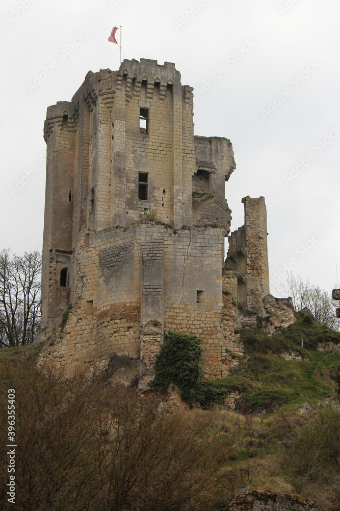 ruined medieval castle in lavardin (france)