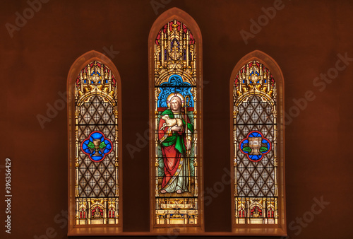 stained glass window in church © Terry