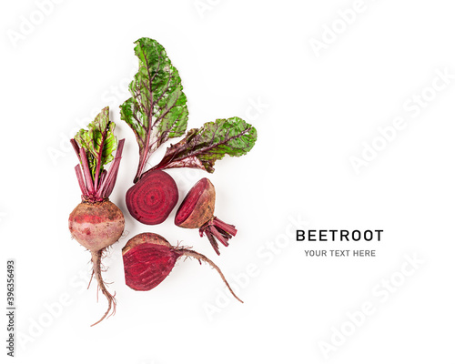 Organic beetroot with leaves photo