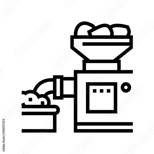 grinding meat device line icon vector. grinding meat device sign. isolated contour symbol black illustration