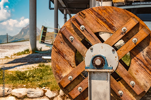 Beautiful water wheel at the famous Panoramabahn Kitzbueheler Alpen, Salzburg, Austria photo