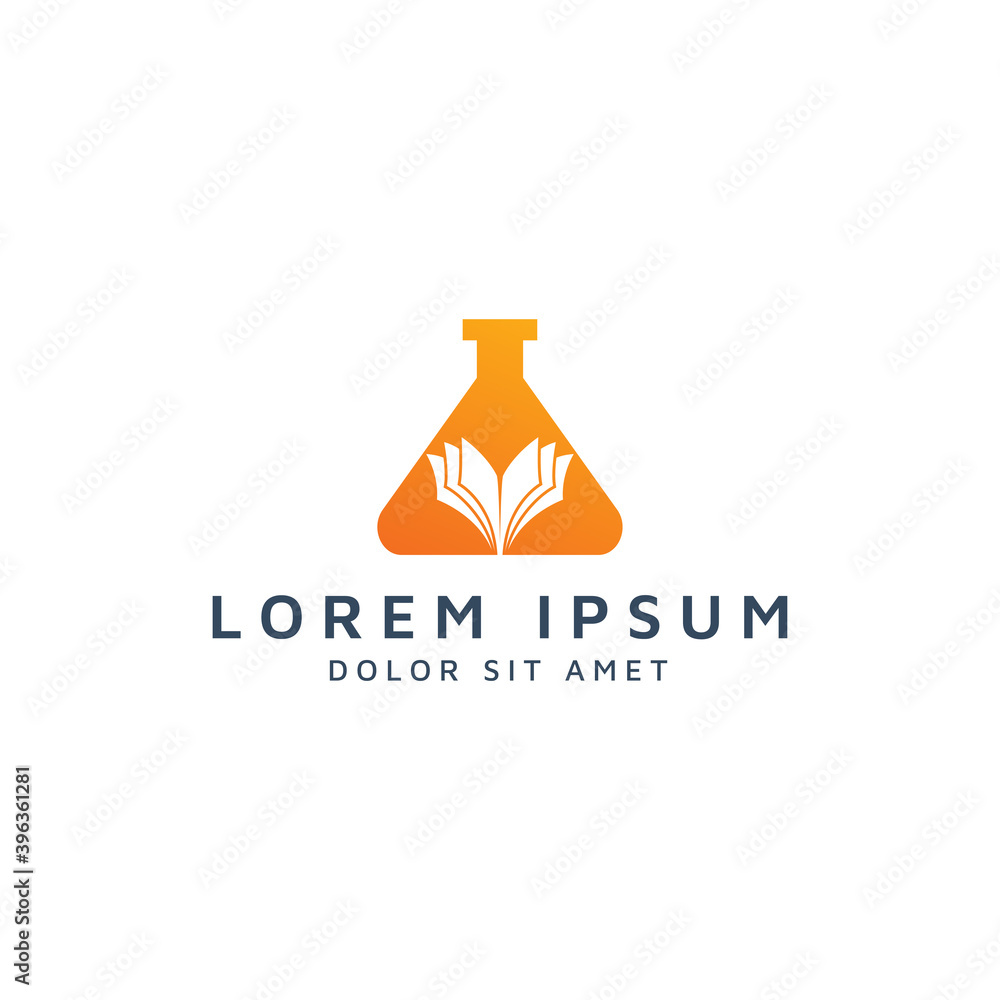 Fototapeta premium lab and book negative space logo design