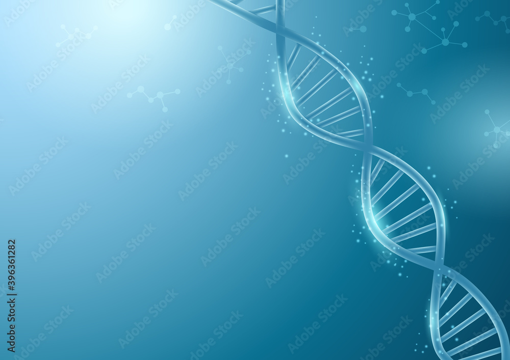 Abstract dna background with glow, science and technology concepts ...