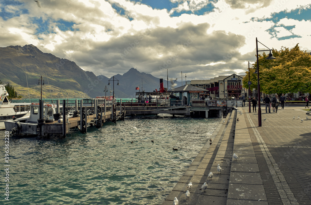 LIFE STYLE SCENE FROM QUEENSTOWN PORT, NEW ZEALAND
