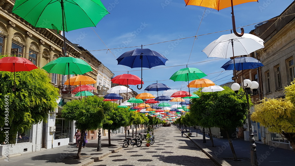 Umbrellas on the street