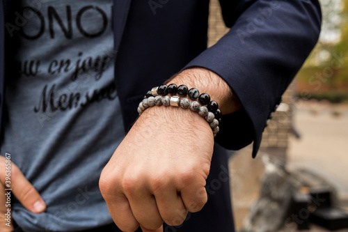 
Bracelet made of natural stone for man's and woman's hand