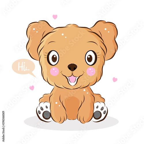 cute little dog vector illustration