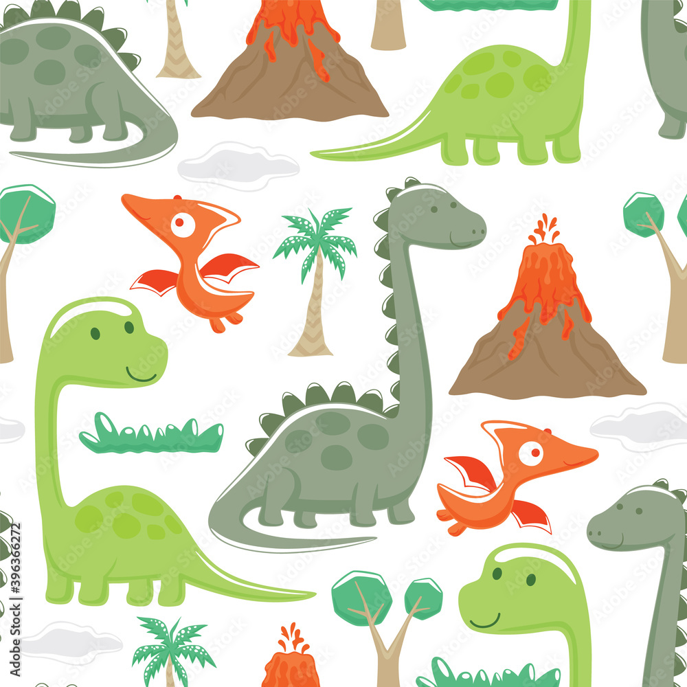Seamless pattern of dinosaurs cartoon Seamless pattern of dinosaurs cartoon