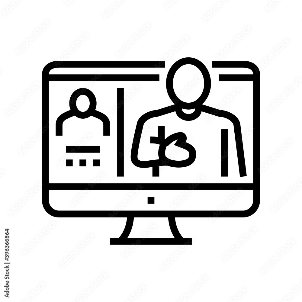 online call with customer line icon vector. online call with customer sign. isolated contour symbol black illustration online call with customer line icon vector. online call with customer sign. isolated contour symbol black illustration