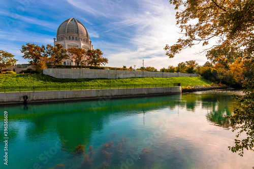 The Baha'i House of Worship located in Wilmette, north of Chicago, is one of eight temples dedicated to the Bahai faith in the world. photo