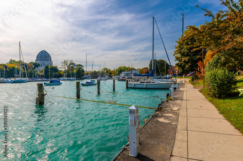 Wilmette harbour view in Chicago, USA
