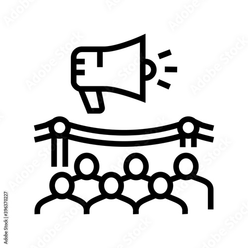 event introduction line icon vector. event introduction sign. isolated contour symbol black illustration