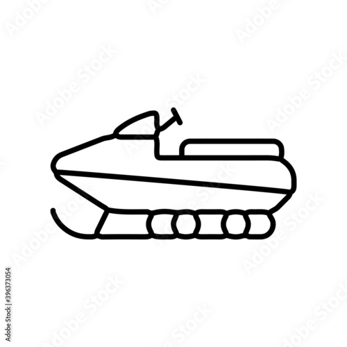 Snow Skating Vehicle Winter line icon