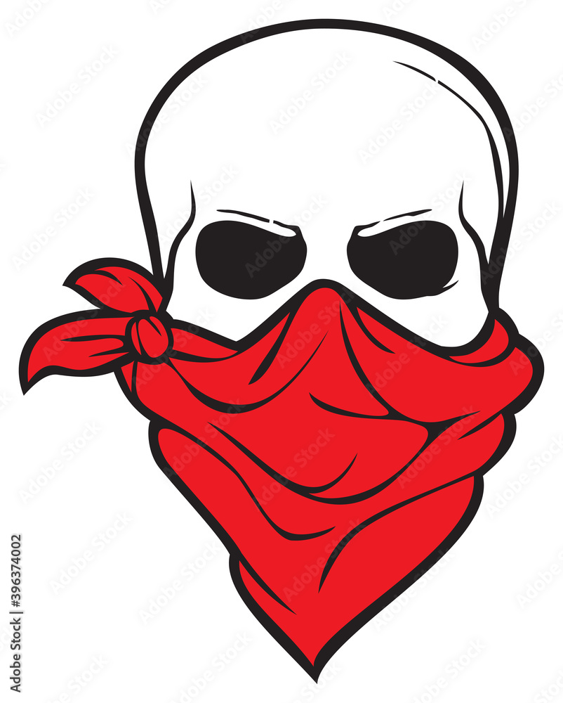 Skull with bandana (bandit or pirate design) Skull with bandana (bandit or pirate design)