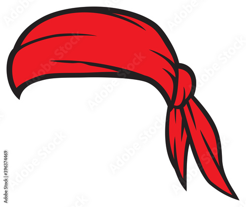 red bandana vector illustration (pirate scarf)