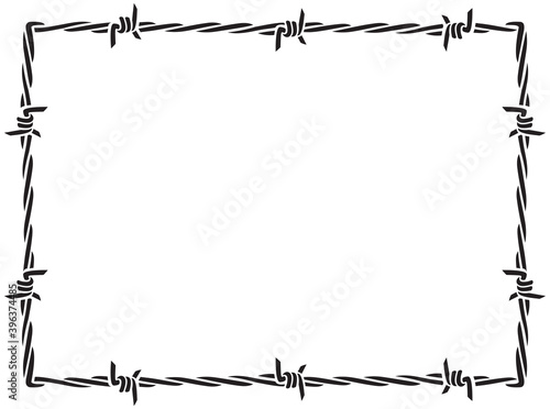Barbed wire frame (border) vector