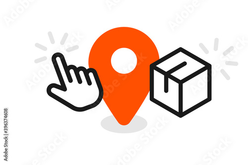 Click and collect banner. Clipart image