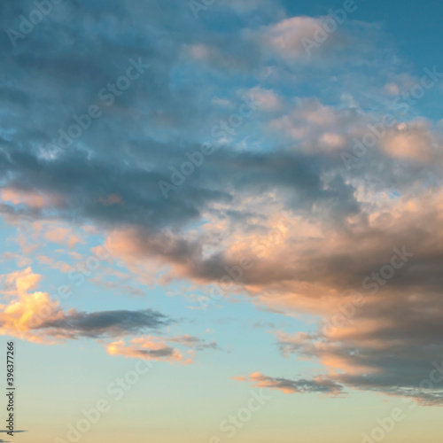 beautiful colorful sunset at the end of a summer day as a natural background