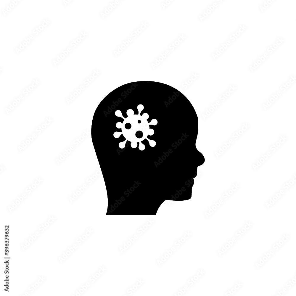 Coronavirus icon. Virus in head icon isolated on white background Coronavirus icon. Virus in head icon isolated on white background