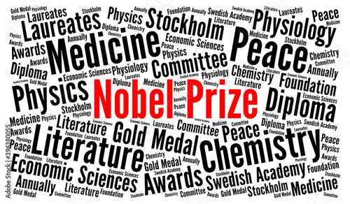 Nobel prize word cloud concept photo