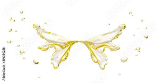 Splash of liquid, set of splashing creamy illustration, isolated 3d rendering
