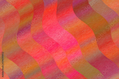 Red and pink waves impasto ...