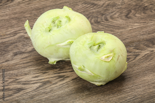 Vegan cuisine - raw kohlrabi cabbage photo