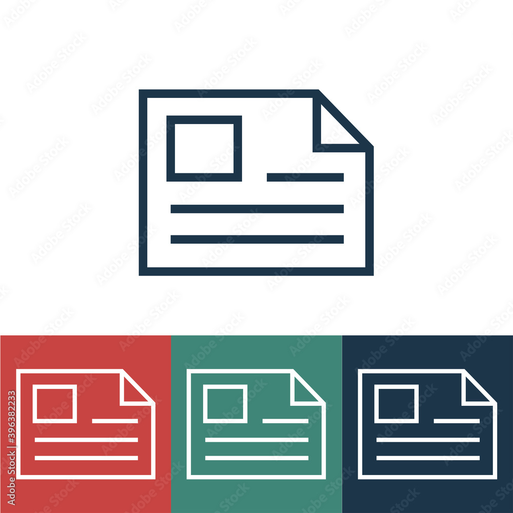 Linear vector icon with document Linear vector icon with document