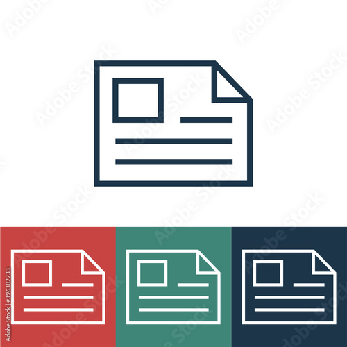 Linear vector icon with document
