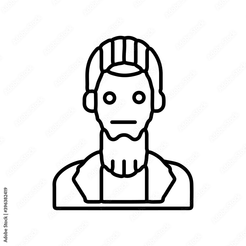 Robot Man Avatar line icon