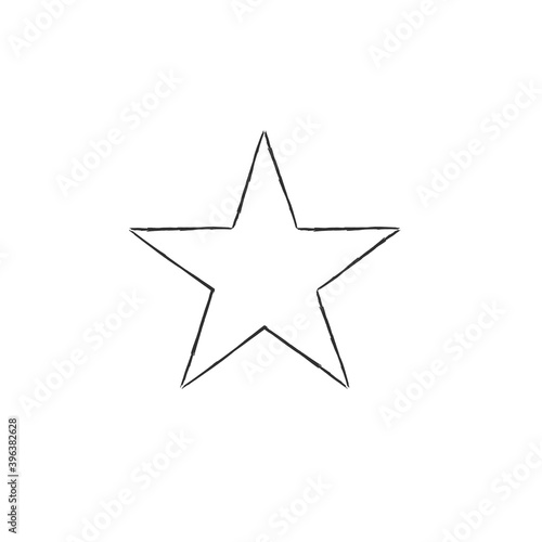 star doodle icon  hand drawn star. Stock vector illustration isolated on white background.