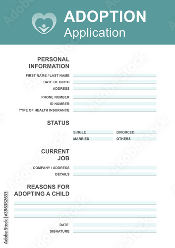 Wallpaper Mural Child adoption application. Questionnaire with space for answers Torontodigital.ca