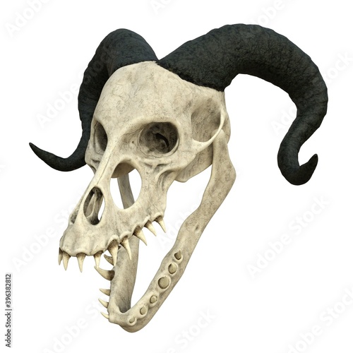 Monster skull isolated on white background 3d illustration