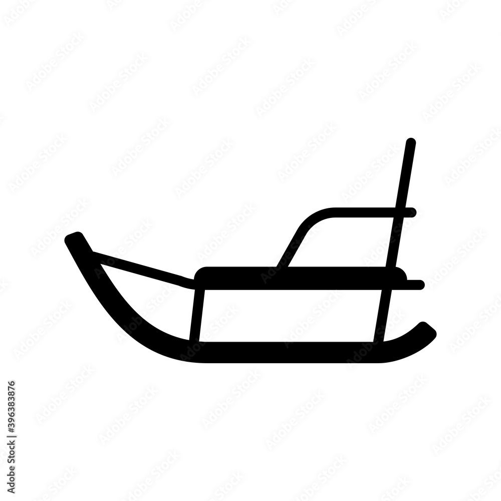 Winter sled vector glyph icon. Winter sign Winter sled vector glyph icon. Winter sign
