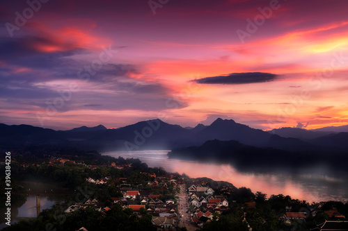 Luang Prabang  the beautiful city on view point of phu si temple