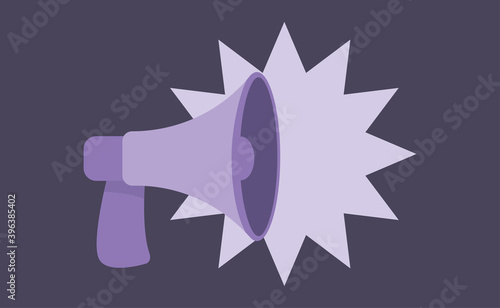 Megaphone, Loudspeaker cartoon vector illustration. Alert and announcement symbol.