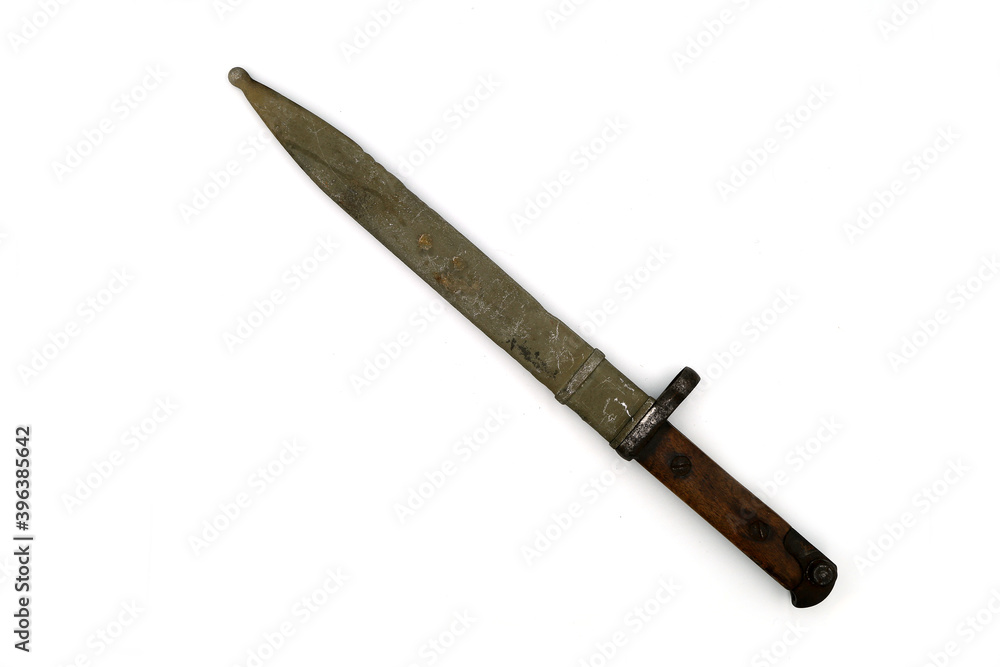 bayonet-knife in a scabbard on a white background bayonet-knife in a scabbard on a white background