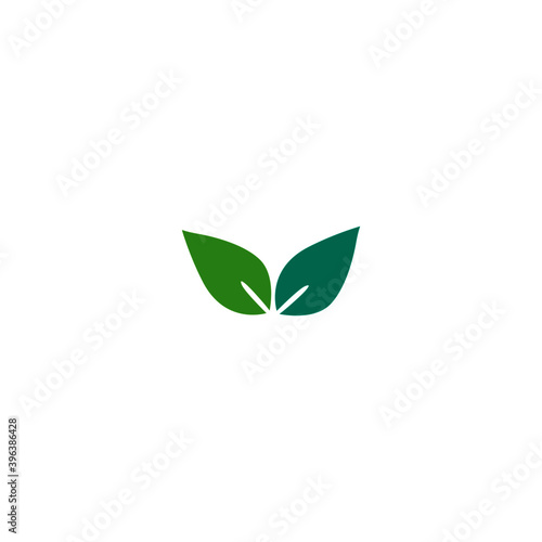 Green leaves  design sign  symbol  logo on white