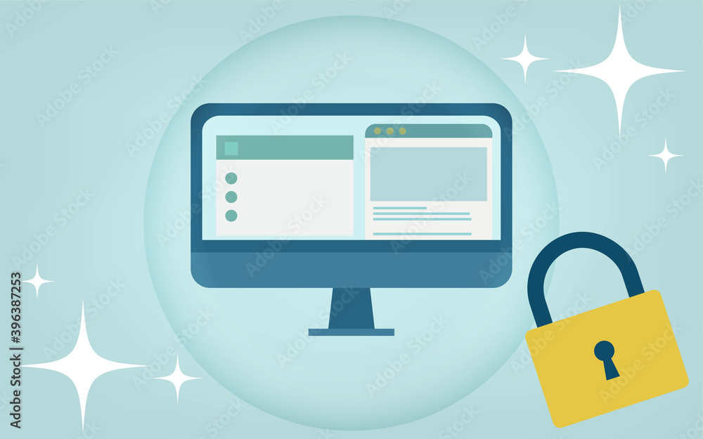 ハッキングから個人情報を守るセキュリティのイメージイラスト Stock ベクター Adobe Stock