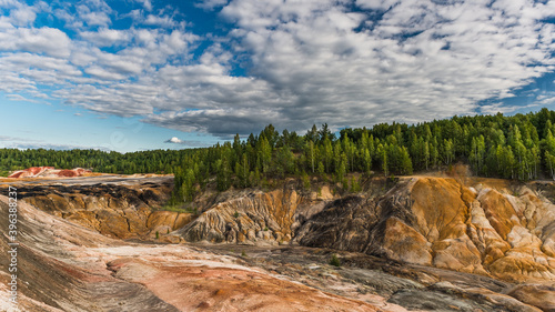 abandoned quarry of coloured clay