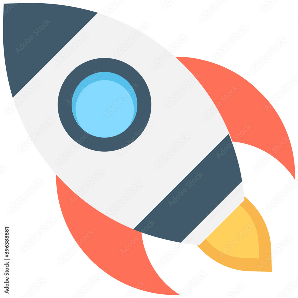 
Rocket Flat Vector Icon
