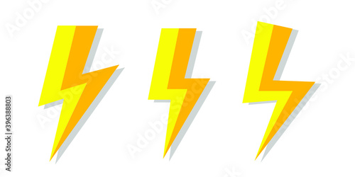 Set of thunder and lighting logo sign icon set. Vector illustration.