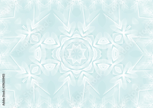 Wavy abstract line background (guilloche watermark pattern) for certificate, bank note, money - currency design. Vector blank horizontal template